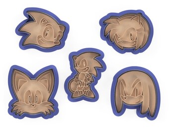 Sonic cookie cutter & embosser stamps set kids tv movie