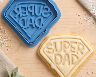 Super Dad Cookie Cutter and Embosser Stamp - Father's Day Cookies