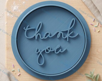 Thank You Circle Cookie Cutter and Embosser Stamp Set Appreciation, Teacher Gift, Thank You Cookies