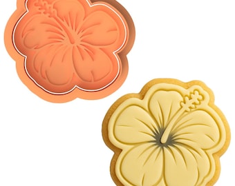 Hibiscus Flower Cookie Cutter & Embosser Set
