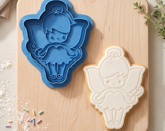 Fairy Cookie Cutter | Magical Girl Cookie Stamp | Fairy Wings Embosser