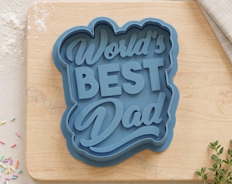 World's Best Dad Cookie Cutter and Embosser Stamp - Father's Day Cookies