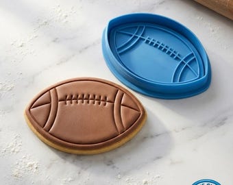 Football Cookie Cutter and Embosser Stamp Super Bowl Party, Sports Team Snack, Rugby Ball