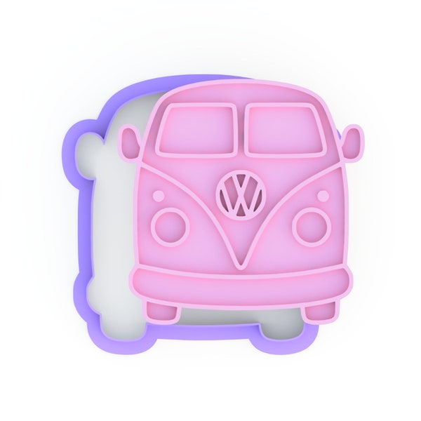 Volkswagen kombi cookie cutter & embossers stamp set transportation