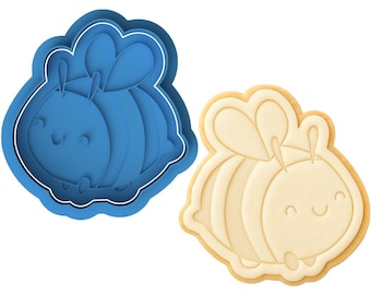 Cute Bee Cookie Cutter Chubby Bumblebee Embosser