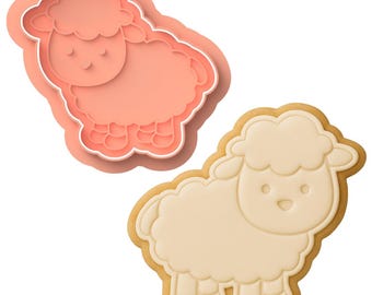 Lamb Cookie Cutter & Embosser - Sheep Biscuit Stamp