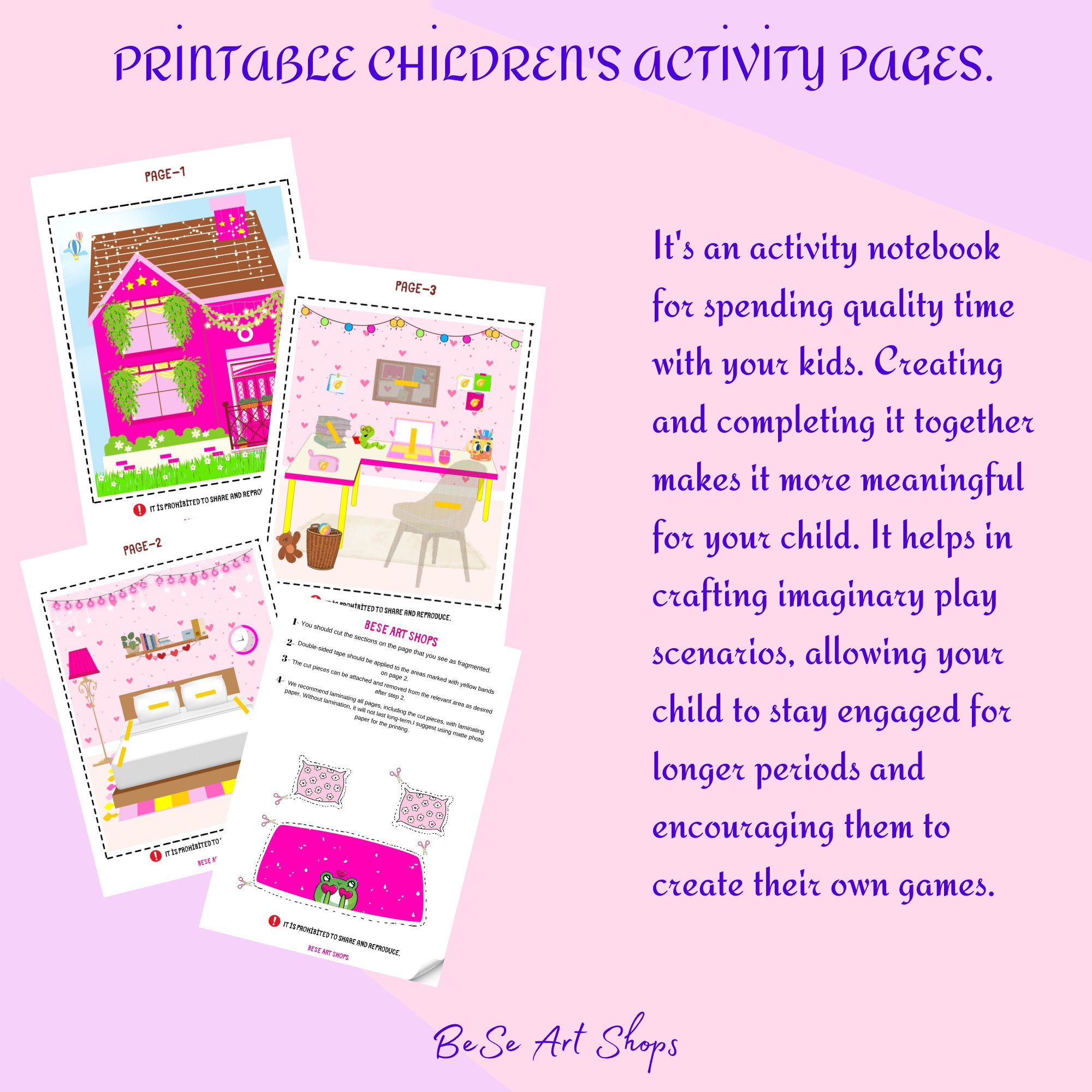 Printable Children's Activity Pages Canva - Etsy
