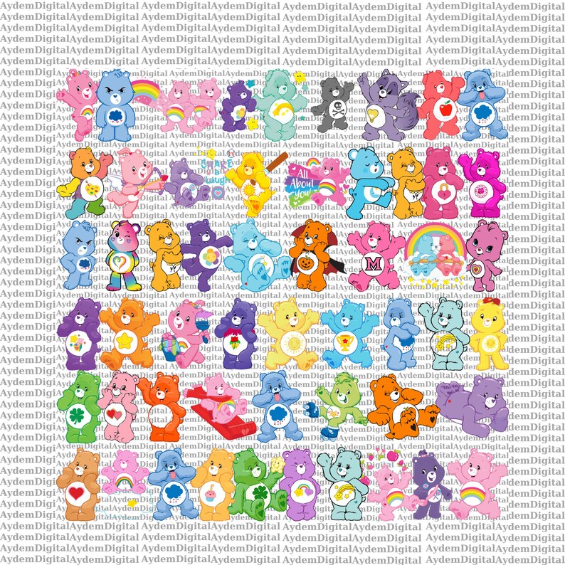Care Bears Svg Png Bundle, Belly Badges Digital Files Design File ...