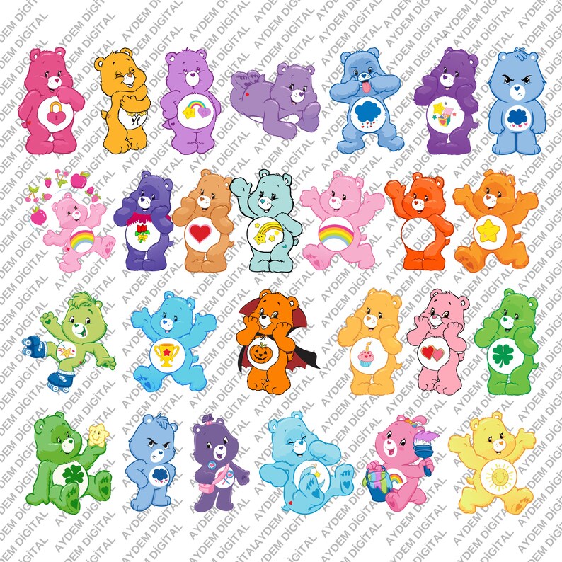 Care Bears Svg Png Bundle, Belly Badges Digital Files Design File ...