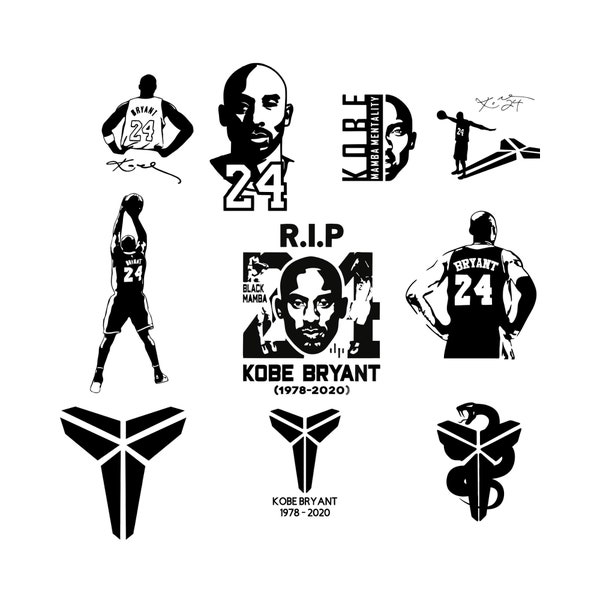 Pack Kobe Bryant SVG - PNG Instant Download cricut silhouette iron on heat press