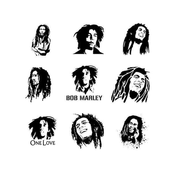 Bob Marley  SVG - PNG Instant Download cricut silhouette iron on heat press