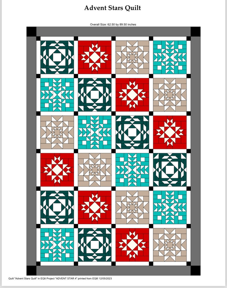 Advent Stars Quilt Pattern image 1