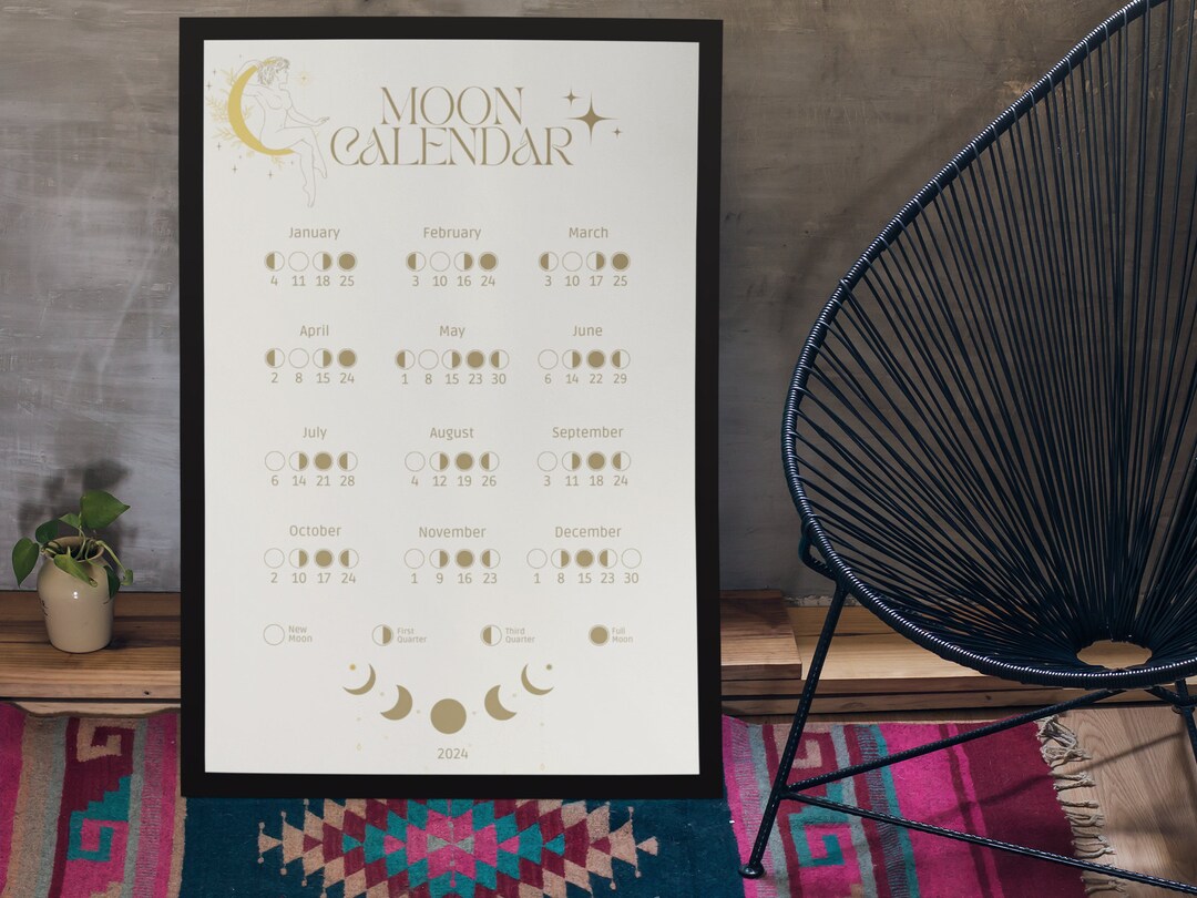 Matte Posters 2024 Lunar Calendar 2024 Moon Calendar 2024 Astrology
