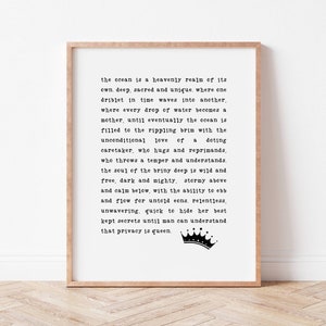 Ocean Poetry Art Print: Nature Lover Gift (Digital Download)