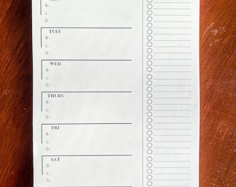 Weekly Meal Planning Notepad