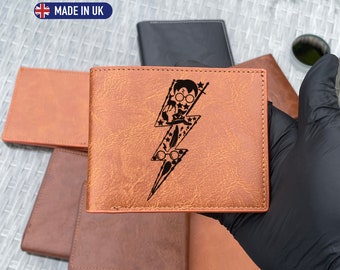 HP Potter Wizard Scar Custom Leather Wallet for men/personalized men's leather wallet/Potterhead/wallet with name/Harry Hermione Ron/HP gift