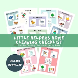 Room by Room Kids Cleaning Checklist, Printable House chores, Weekly cleaning, Education, Cleaning Planner, Adhd Cleaning, Cleaning, Family