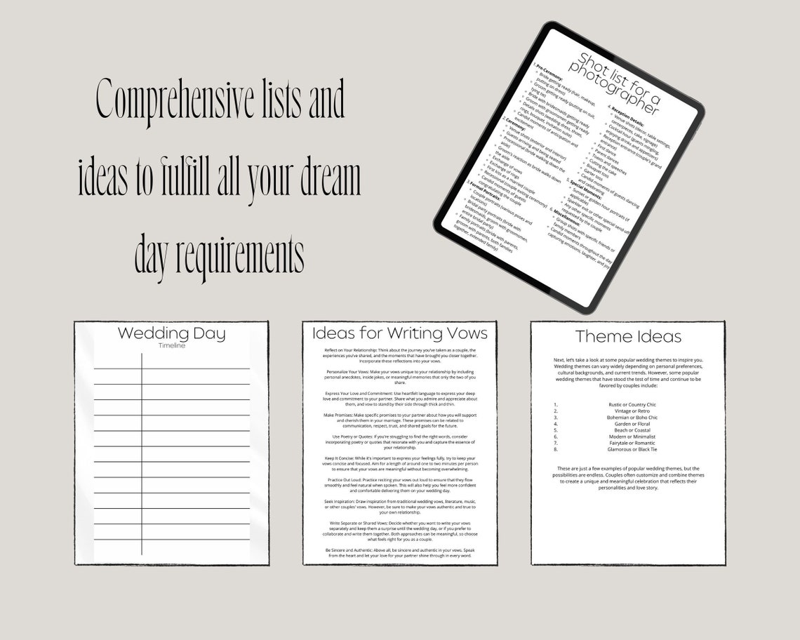 Printable Wedding Planner, Wedding Bucket List, Wedding Checklist ...