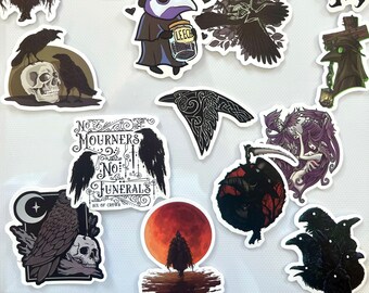 50 pc. Crow and Raven Stickers, Decals, six of crows