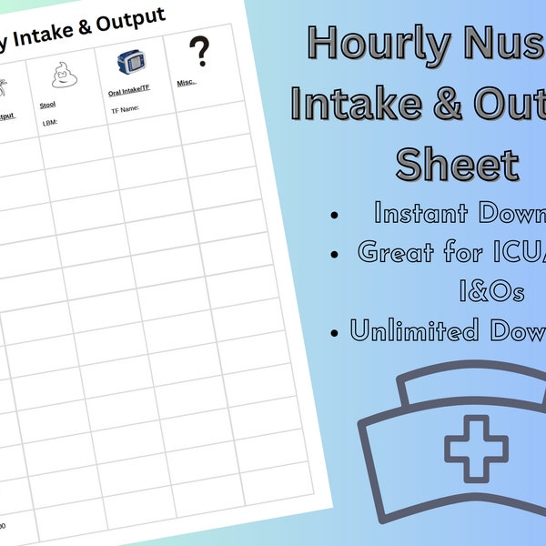 ICU Hourly Intake and Output Report Sheet