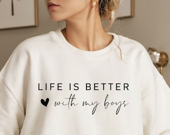 Life Is Better With My Boys Svg, Boy Mom Svg, Mom Life Svg, Mom Shirt Design Svg, Mama Svg, Mom Svg