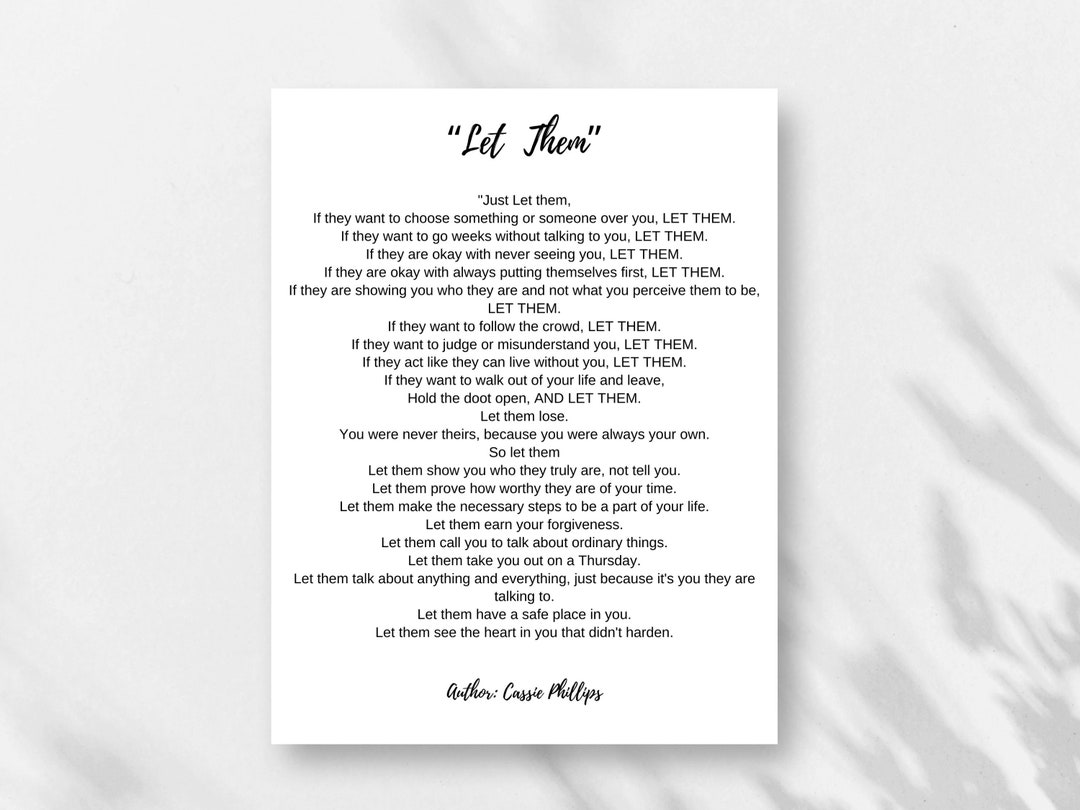 Let Them Poem 8.5x11 DIGITAL Wall Print - Etsy