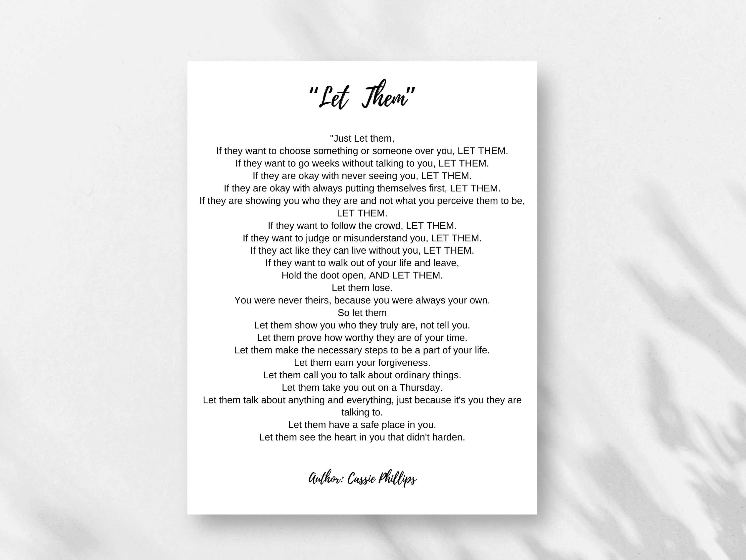 Let Them Poem 8.5x11 DIGITAL Wall Print - Etsy