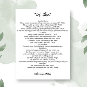 Let Them Poem 8.5x11 DIGITAL Wall Print - Etsy