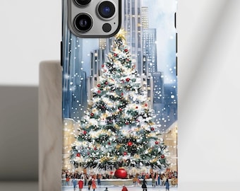 Christmas Tree in New York Phone Case: Winter Holiday Design