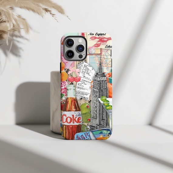 Vintage City Girl Collage Phone Case, Downtown Girl Aesthetic, iPhone 16 15 14 13 12 Pro Max 8 Plus X, Samsung Galaxy S24 S23 S22 S21 Ultra