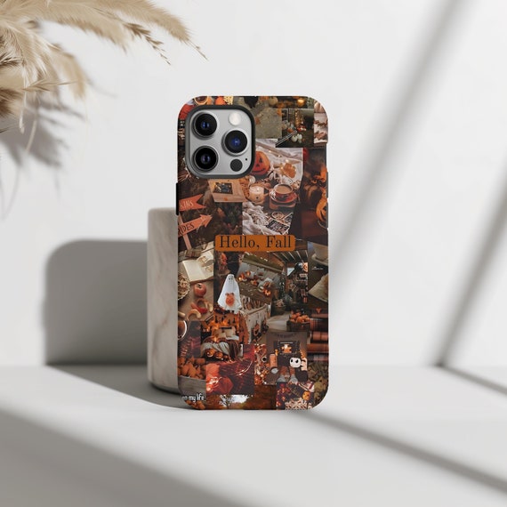 Fall & Autumn Collage Phone Case, Hello Fall Design, Fall Aesthetic, iPhone 16 15 14 13 12 11 Pro Max 8 Plus X, Samsung Galaxy S24 S23 Ultra