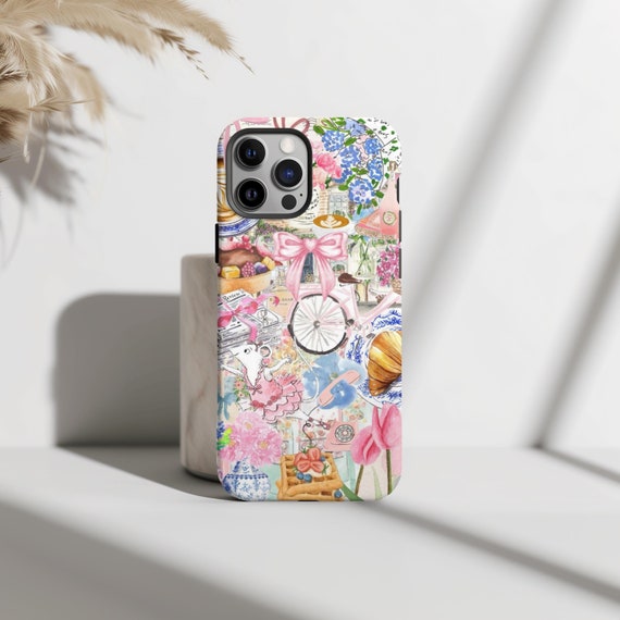 Parisian Coquette Collage Phone Case, French Coquette style, iPhone 16 15 14 13 12 11 Pro Max 8 Plus X, Samsung Galaxy S24 S23 S22 S21 Ultra