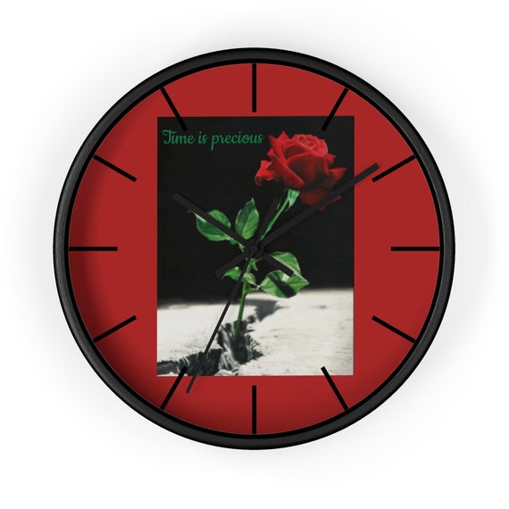 Time Is Precious Wall Clock, Floral Wall Clocks, Floral Aesthetic
