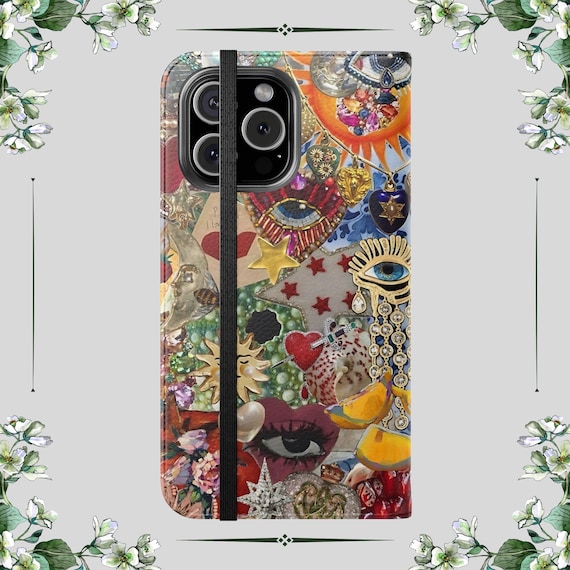 Retro Mosaic Leather Wallet Phone Case, Vintage Charm, Durable Protection, Flip Case