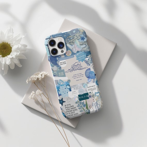Blue Faith Christian Phone Case, iPhone 16 15 14 13, S24 S23 S22 S21