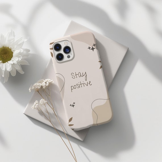Stay Positive Self-Care Basic Phone Case, Cute Positivity Phone Case, Preppy Aesthetic, Loving Trendy Self-Help, iPhone 15 14 Pro Max 8 Plus