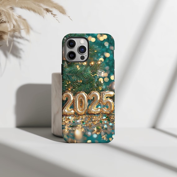 New Year 2025 Phone Case, Festive Case for 2025, Holiday, New Year Celebration, iPhone 16 15 Pro Max 8 Plus X, Samsung Galaxy S24 S23 Ultra