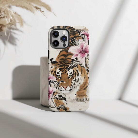 Tiger Amidst Blossoms Phone Case
