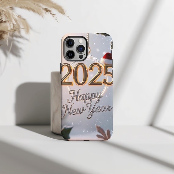 New Year 2025 Phone Case, Christmas & New Years Design, Holiday, 2025 Celebration Case, iPhone 16 Pro Max 8 Plus X, Samsung Galaxy S24 Ultra
