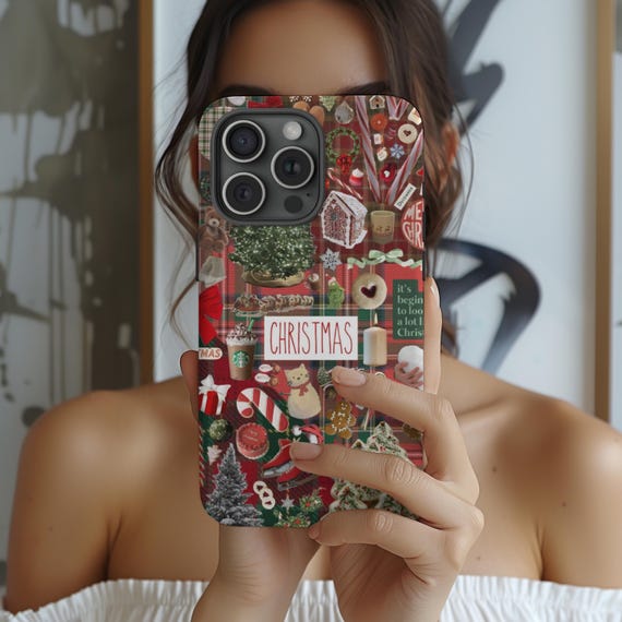 Christmas Collage Phone Case, Cozy Christmas Case, Holiday, iPhone 16 15 14 13 12 11 Pro Max 8 Plus X, Samsung Galaxy S24 S23 S22 S21 Ultra