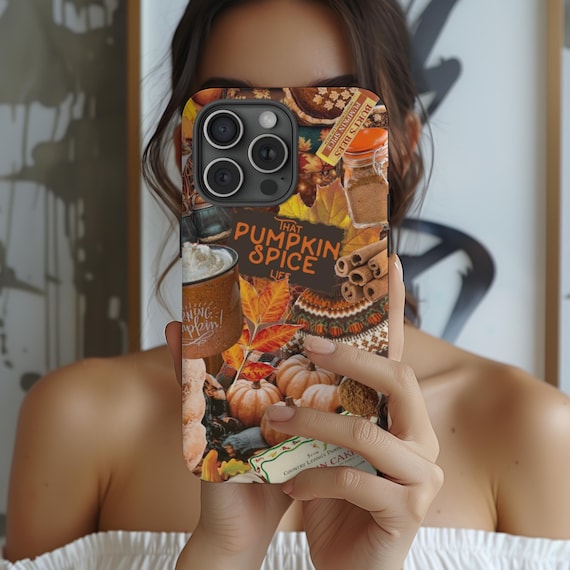Fall Autumn Collage Phone Case, That Pumpkin Spice Life Design, Cozy Fall Case, iPhone 16 15 Pro Max 8 Plus X, Samsung Galaxy S24 S23 Ultra