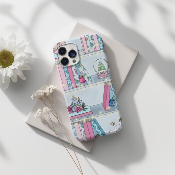 Bookish Christmas Phone Case, Cute Christmas Books, Case For Book Lovers, iPhone 16 15 14 13 Pro Max 8 Plus X, Samsung Galaxy S24 S23 Ultra