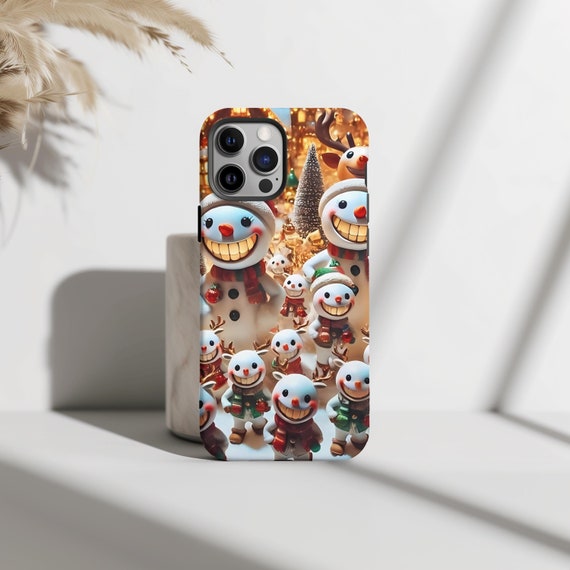 Festive Snowman Phone Case, Fun Holiday Accessory, Christmas Gift,