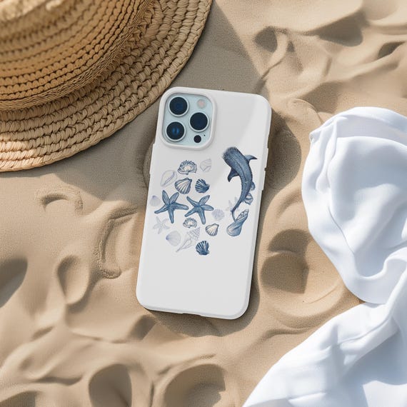 Blue Simple Coastal Summer Phone Case, Minimalist, Blue Summer, iPhone 16 15 14 13 12 11, S25 S24 S23 S22 S21 S20