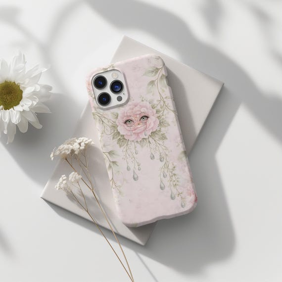 Mosaic Floral Coquette Soft Pink Eye Drip Phone Case