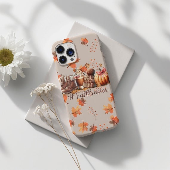 Cozy Fall Basics Autumn Leaves Phone Case, Aesthetic Case, Case For Fall Lovers, iPhone 16 15 14 Pro Max 8 Plus X, Samsung Galaxy S24 Ultra