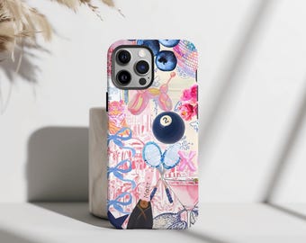 Rosa Handyhülle Coquette, Girly Pariser Collage, Schutz TPU