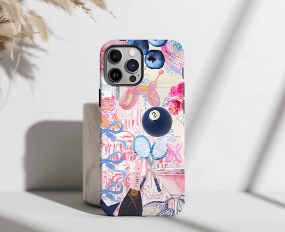 Pink Coquette Collage Phone Case, Preppy and Cute Aesthetic, iPhone 16 15 14 13 12 Pro Max 8 Plus X Cases, Samsung Galaxy S24 S23 S22 Ultra