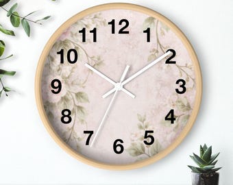 Floral Coquette Soft Pink Wall Clock