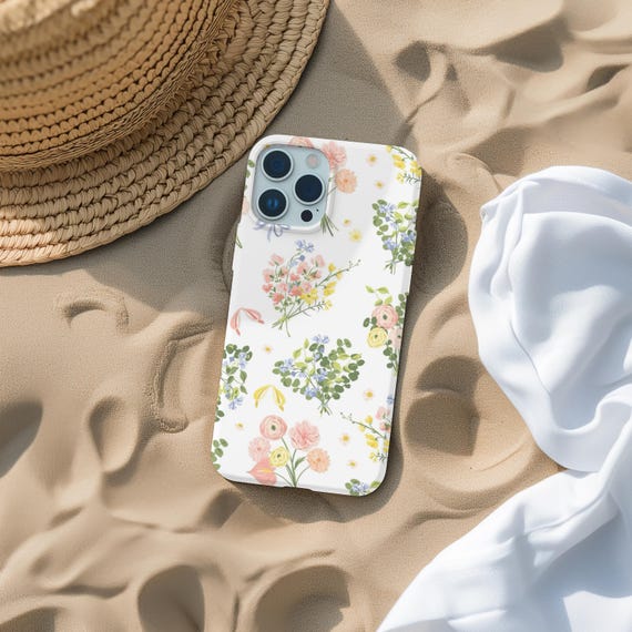 Sweet Floral Spring Phone Case, Cute Pastel Soft Colors, iPhone 16 15 14 13 12 11, S25 S24 S23 S22 S21 S20